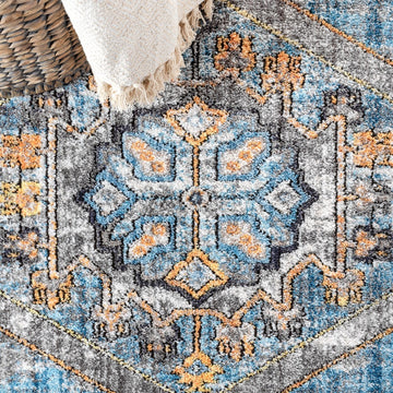 Izmit Geometric Vintage Medallion Area Rug